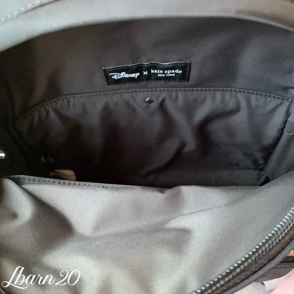 Kate Spade Cheshire Cat Disney X Black Nylon BackPack Alice in Wonderland Bag - Picture 8 of 14